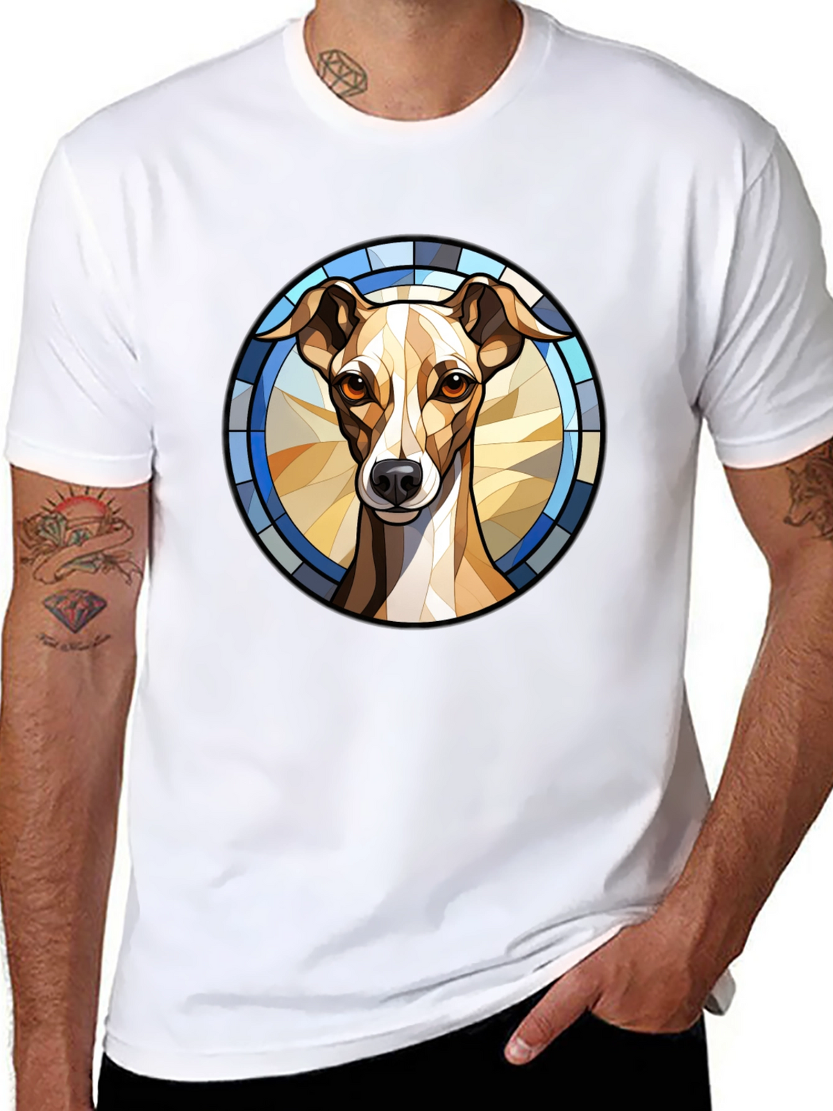 Dog Stained Glass Style Graphic Tee