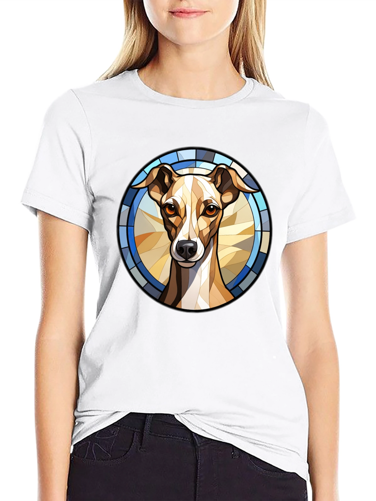 Dog Stained Glass Style Graphic Tee