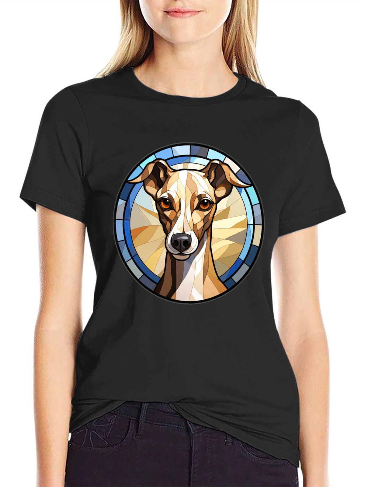 Dog Stained Glass Style Graphic Tee