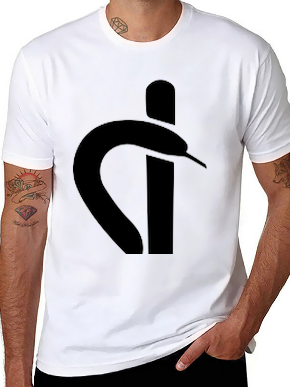 Stylish Black Graphic Tee - Snake Logo