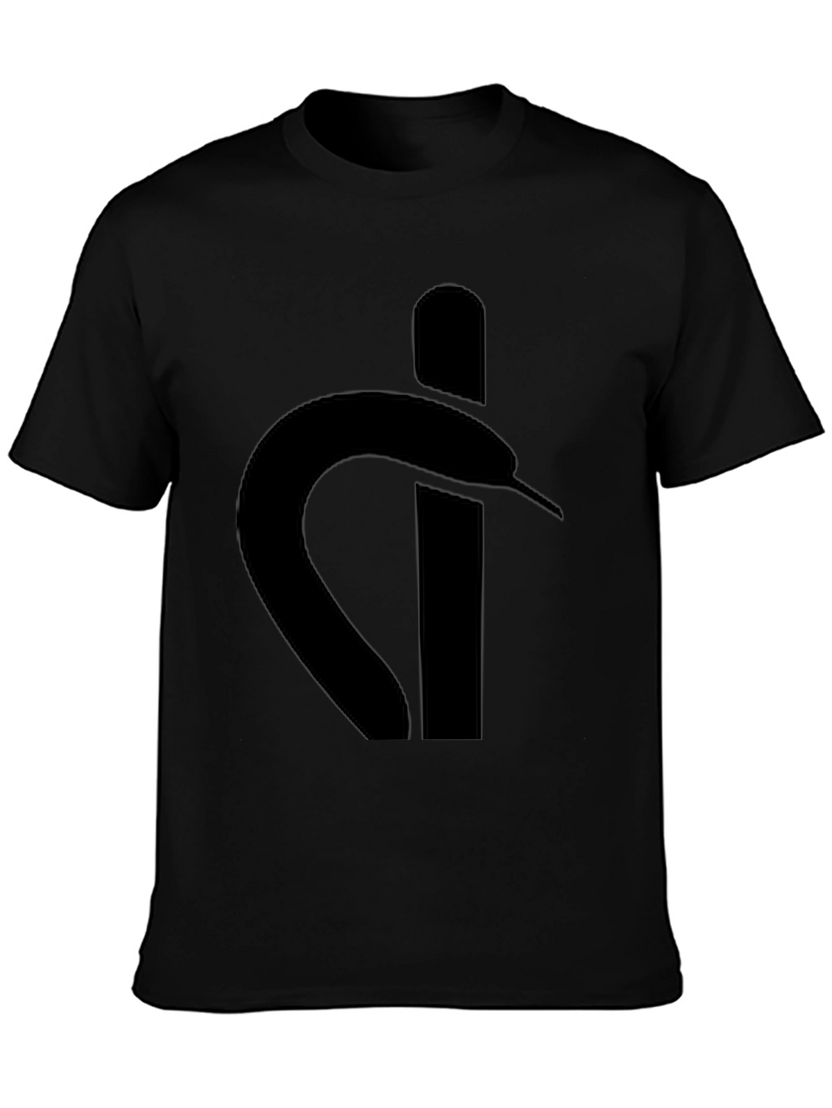 Stylish Black Graphic Tee - Snake Logo