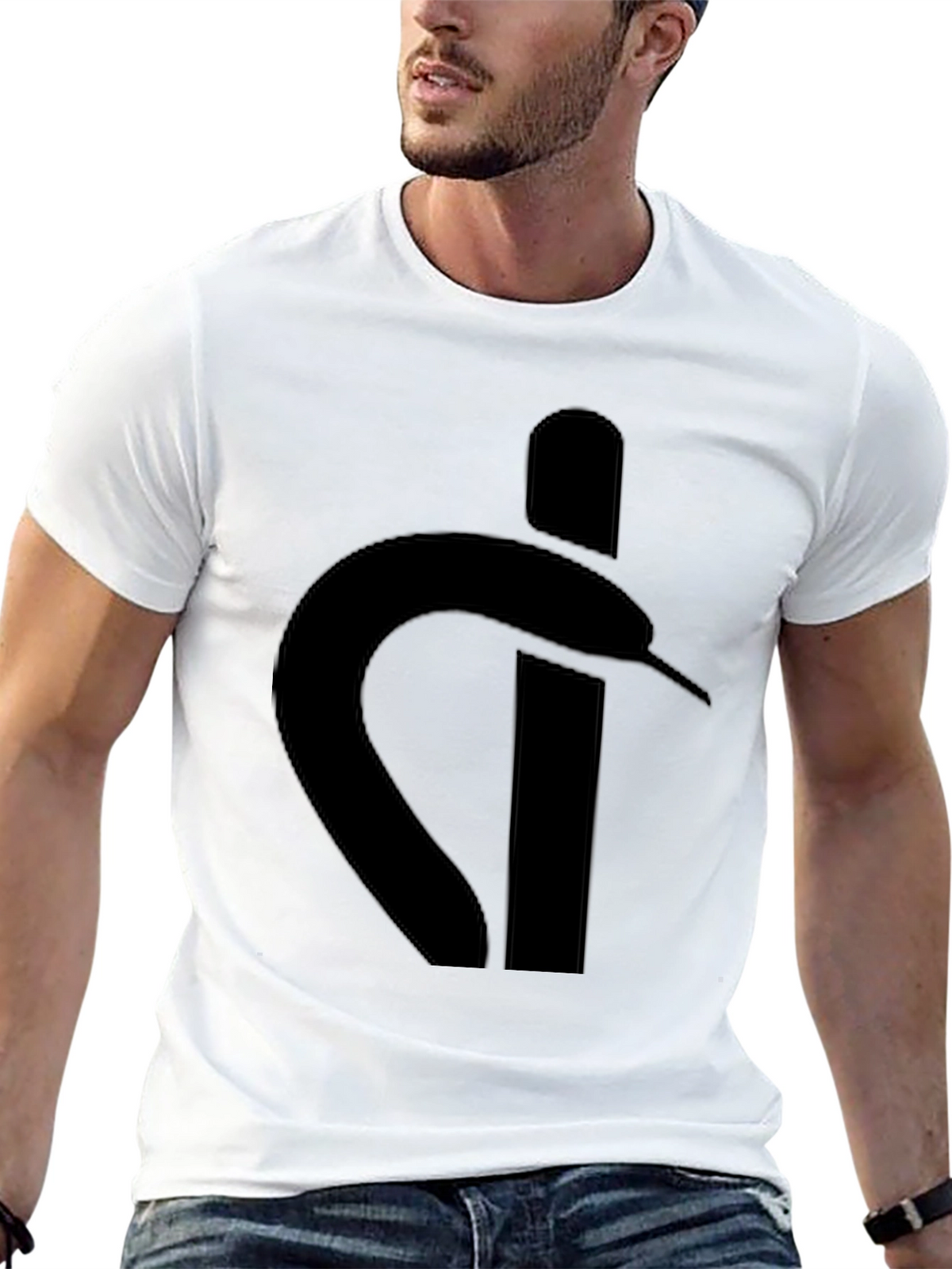 Stylish Black Graphic Tee - Snake Logo