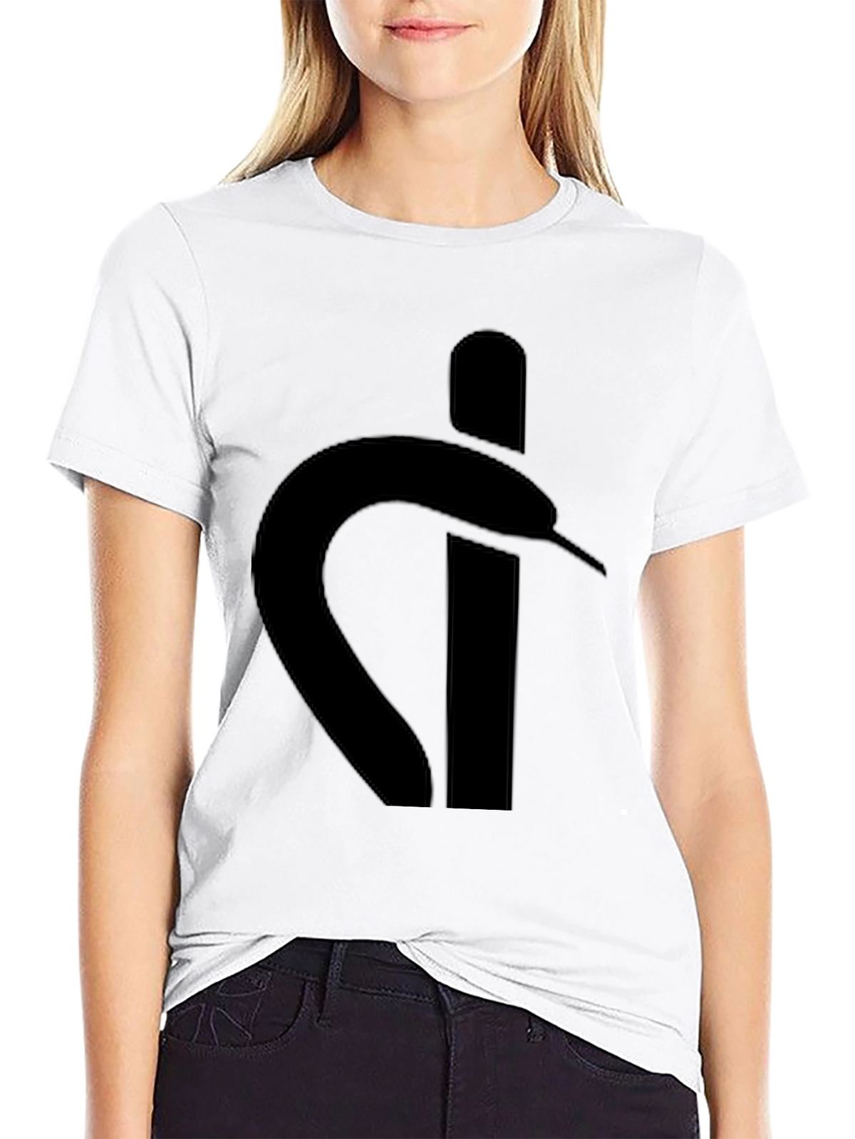 Stylish Black Graphic Tee - Snake Logo