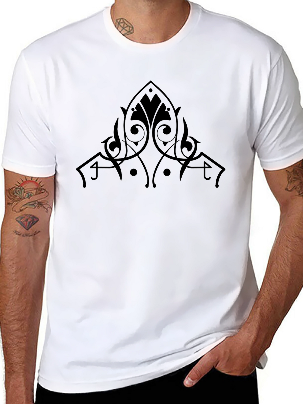 Elegant Tribal Black T-Shirt