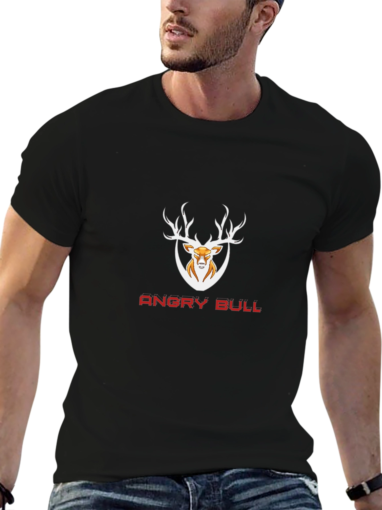 Angry Bull Graphic T-Shirt - Mens Black Tee