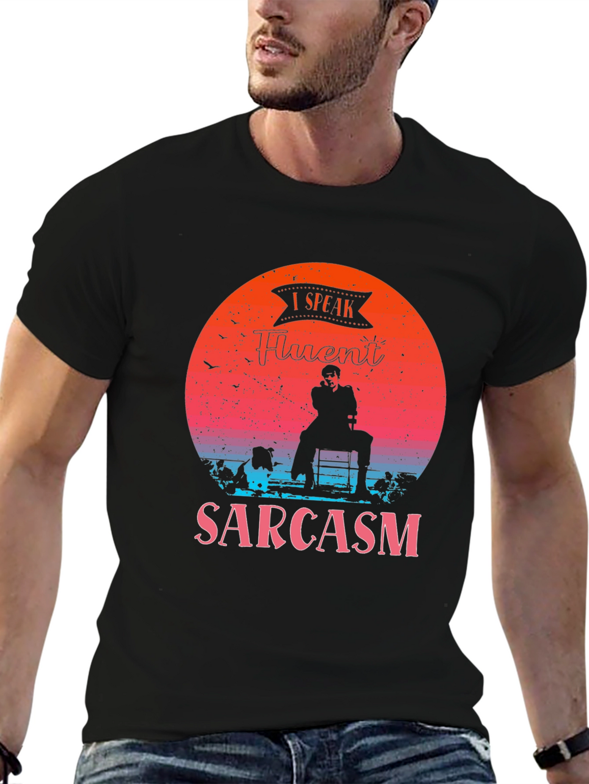 Fluent Sarcasm Graphic Tee - Black Humor T-Shirt