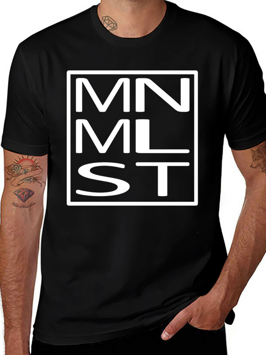 Minimalist MNMLST T-Shirt - Black Cotton Tee