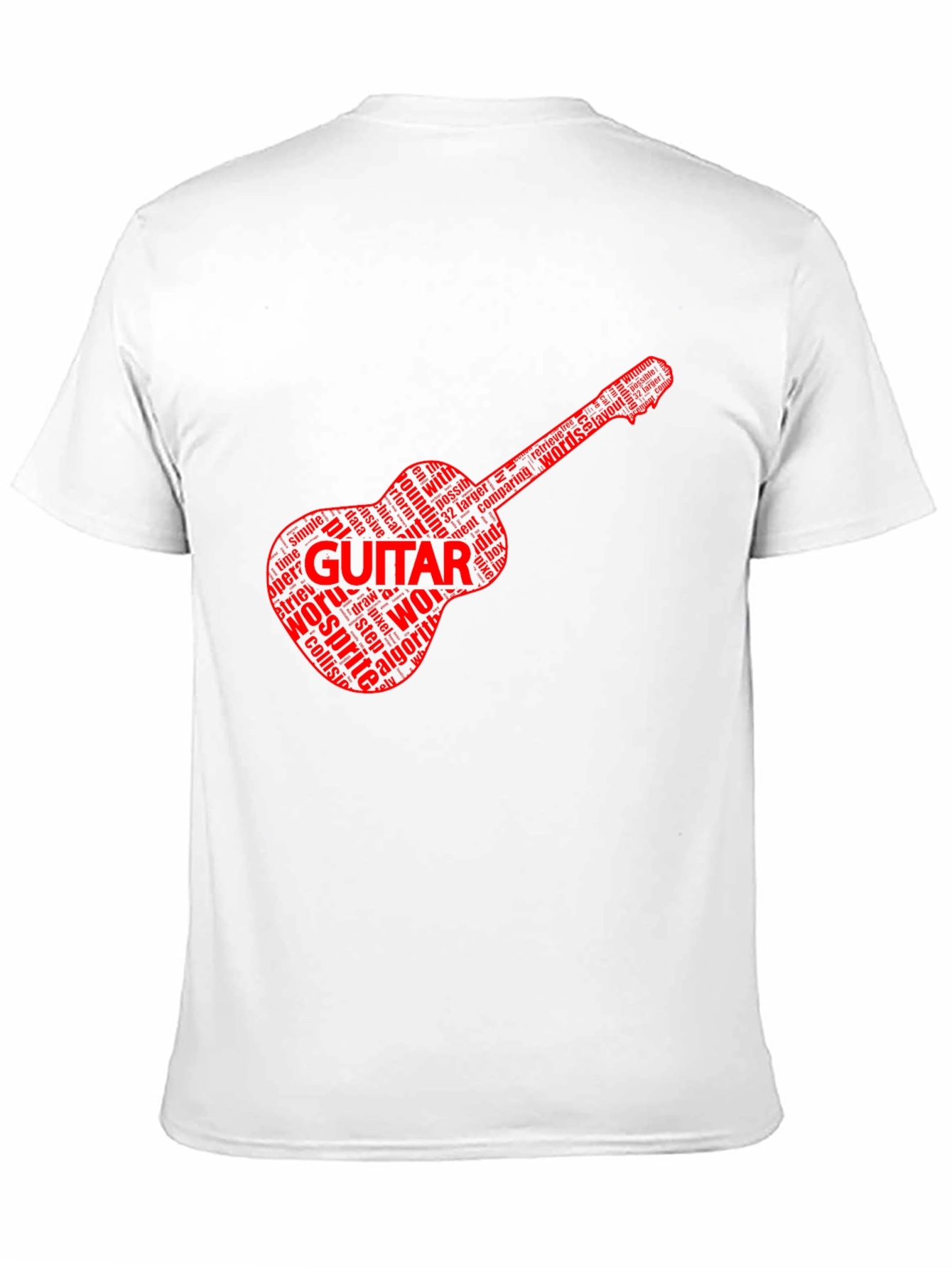 Guitar Word Art Black T-Shirt
