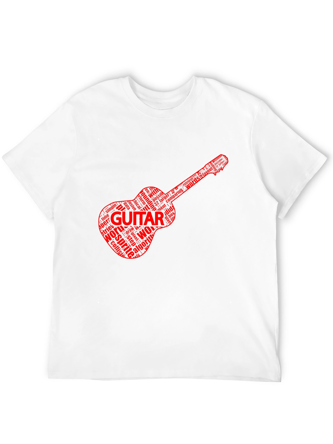 Guitar Word Art Black T-Shirt