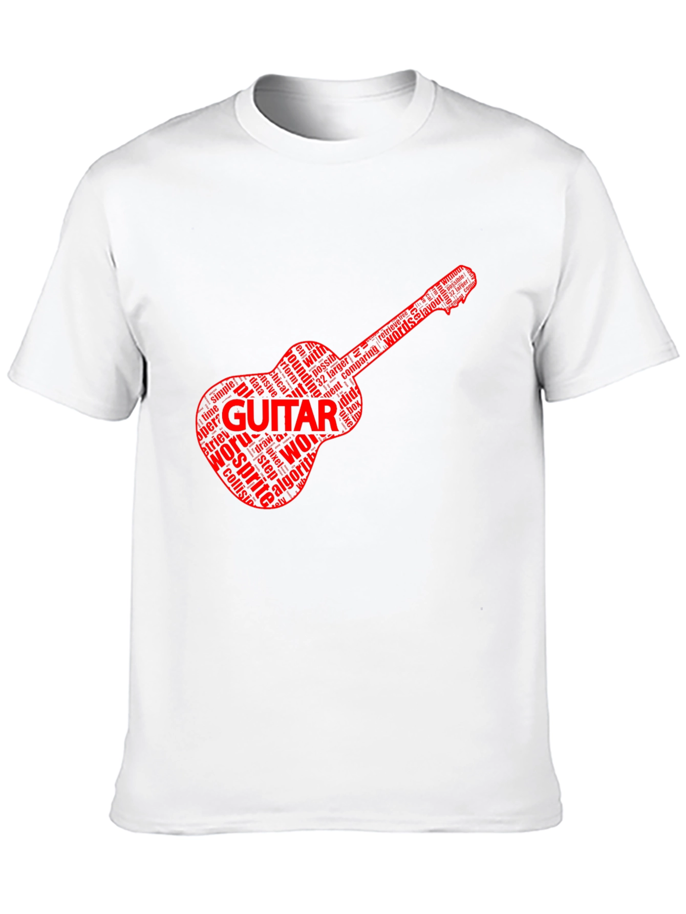 Guitar Word Art Black T-Shirt