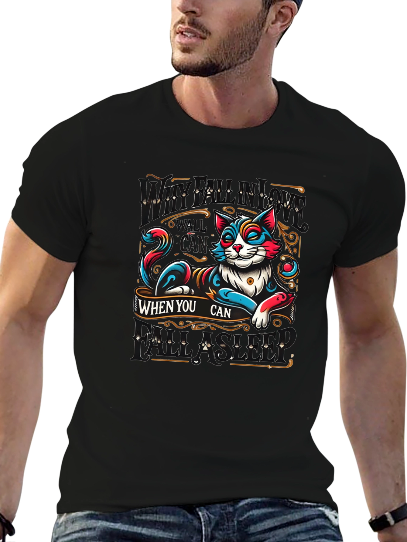 Chill Cat Graphic T-Shirt - Relax When You Can