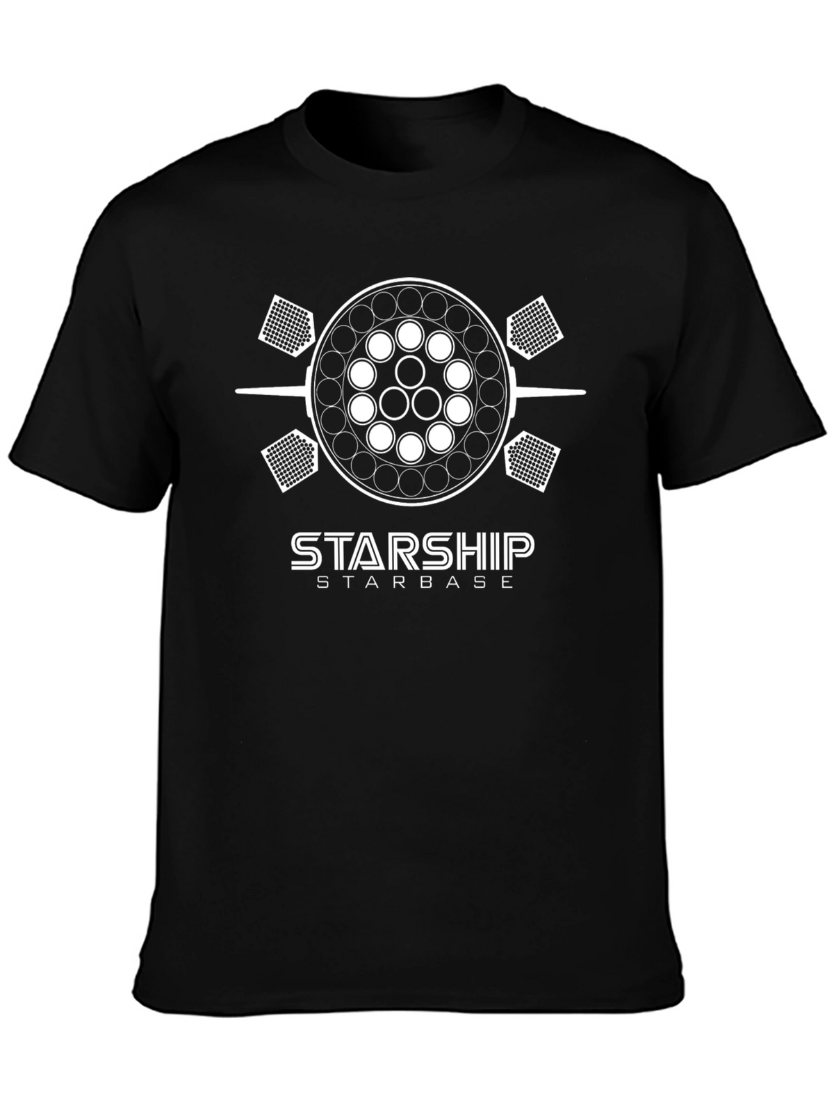 Starship Starbase Black T-Shirt - Space Exploration Tee