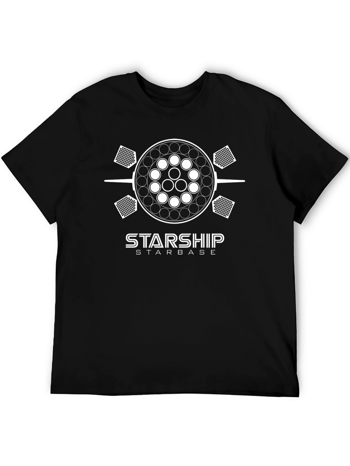 Starship Starbase Black T-Shirt - Space Exploration Tee