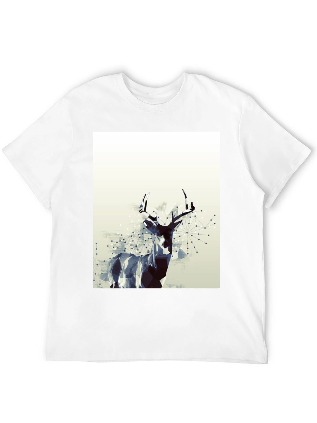 Geometric Deer Graphic T-Shirt - Modern Art Tee
