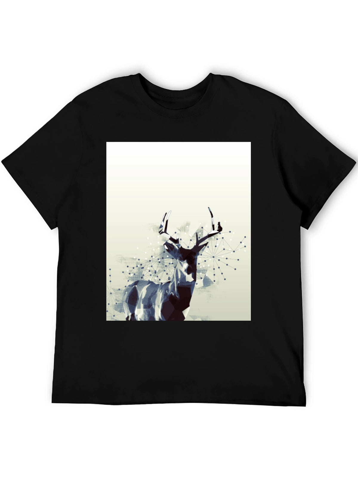 Geometric Deer Graphic T-Shirt - Modern Art Tee