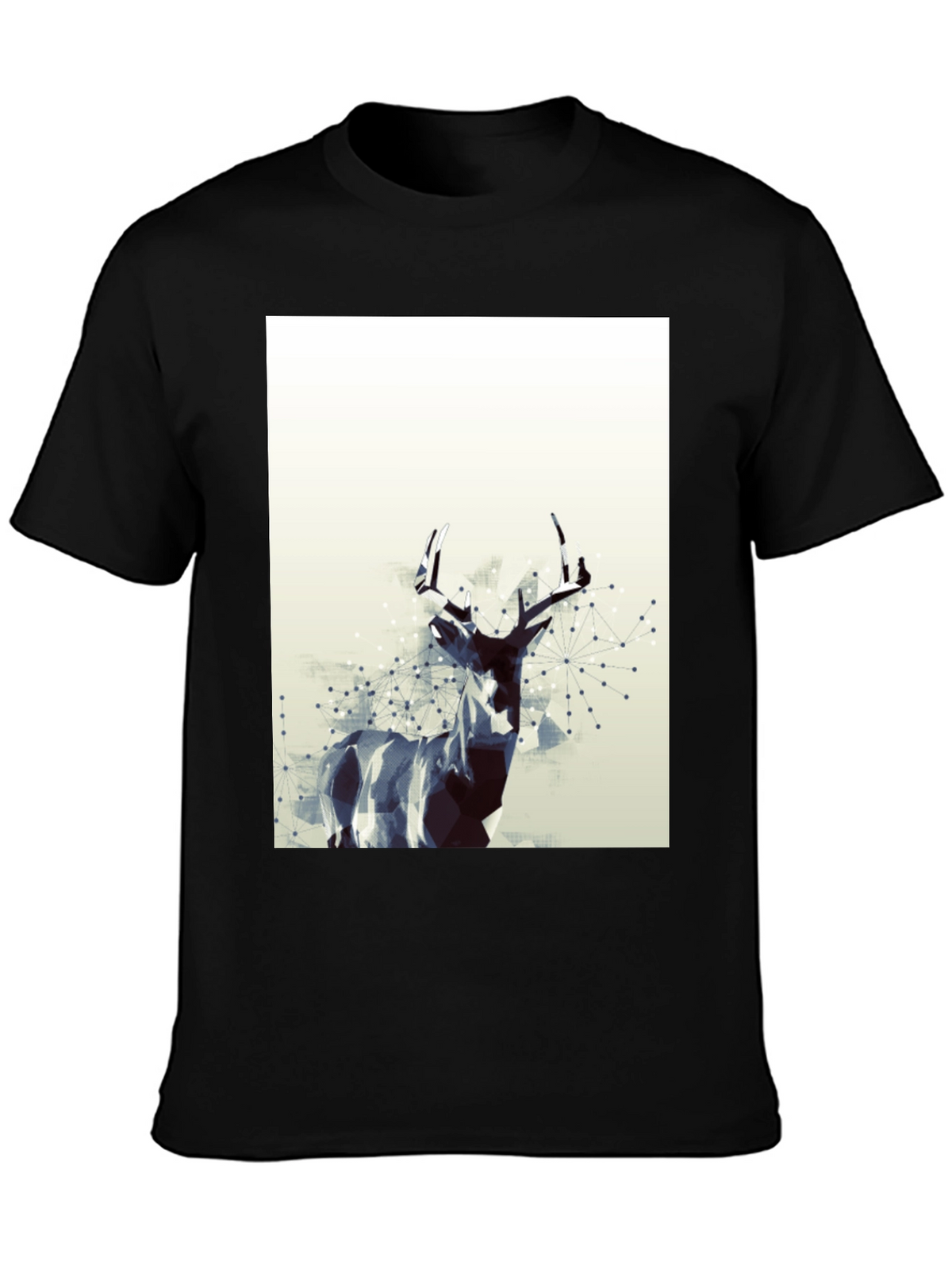 Geometric Deer Graphic T-Shirt - Modern Art Tee