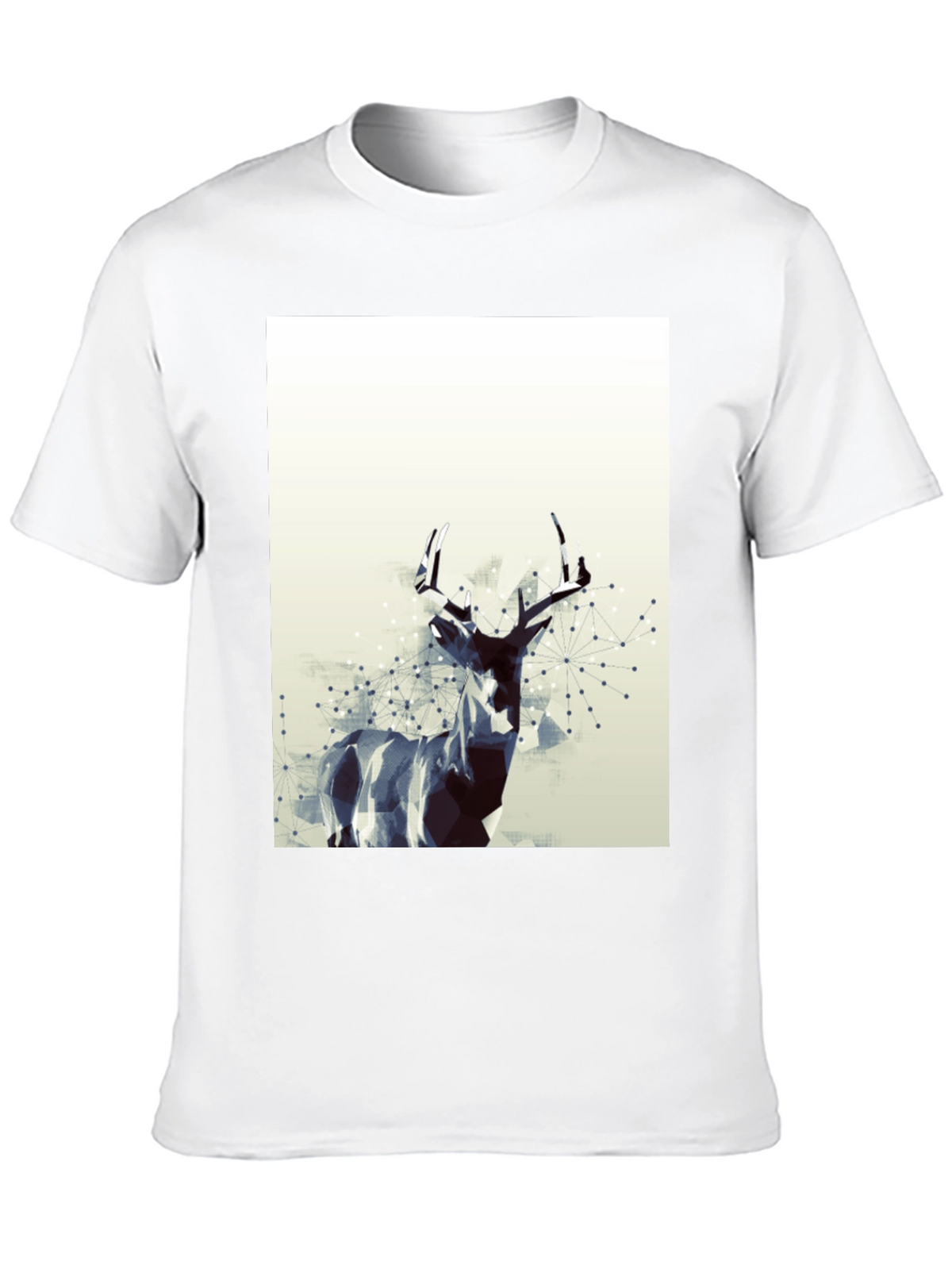 Geometric Deer Graphic T-Shirt - Modern Art Tee