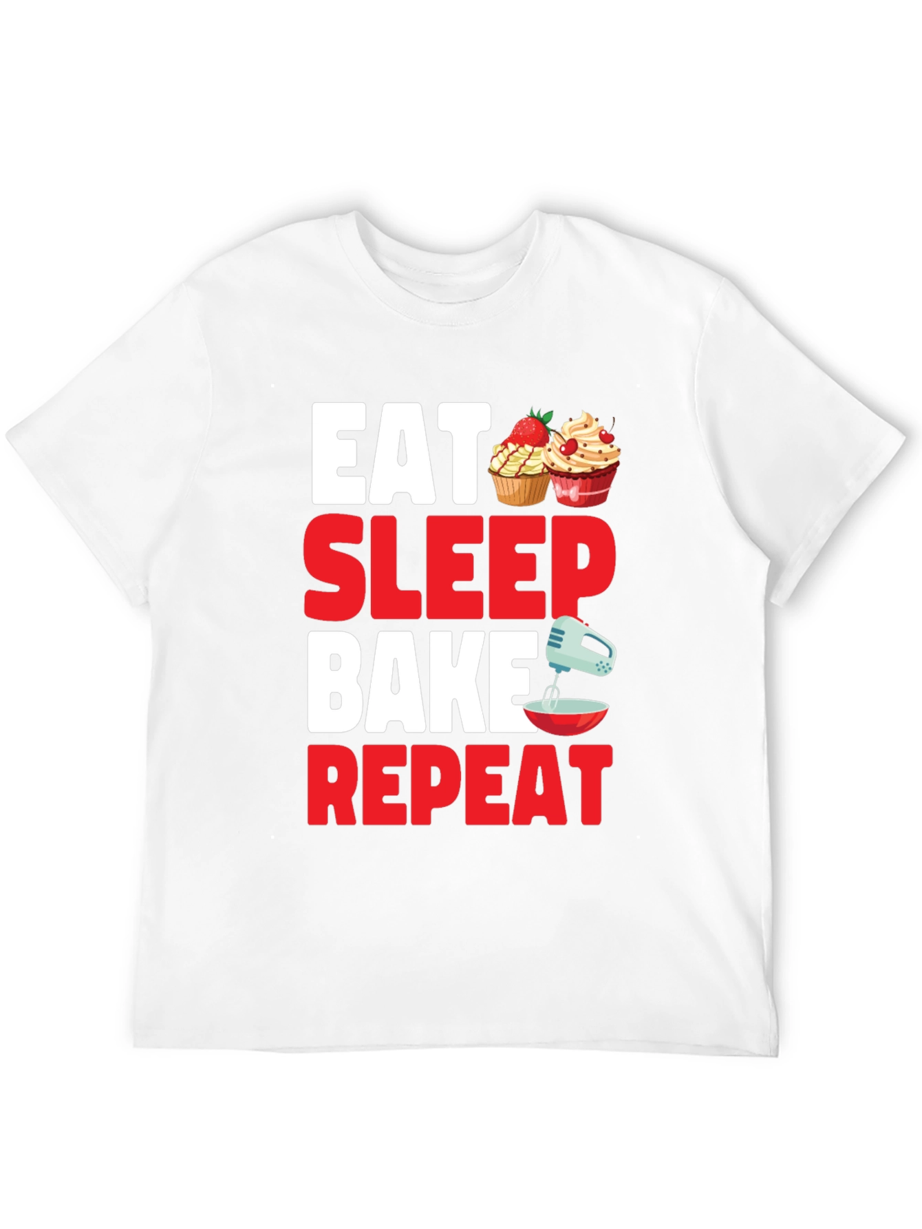 Eat Sleep Bake Repeat Graphic Tee