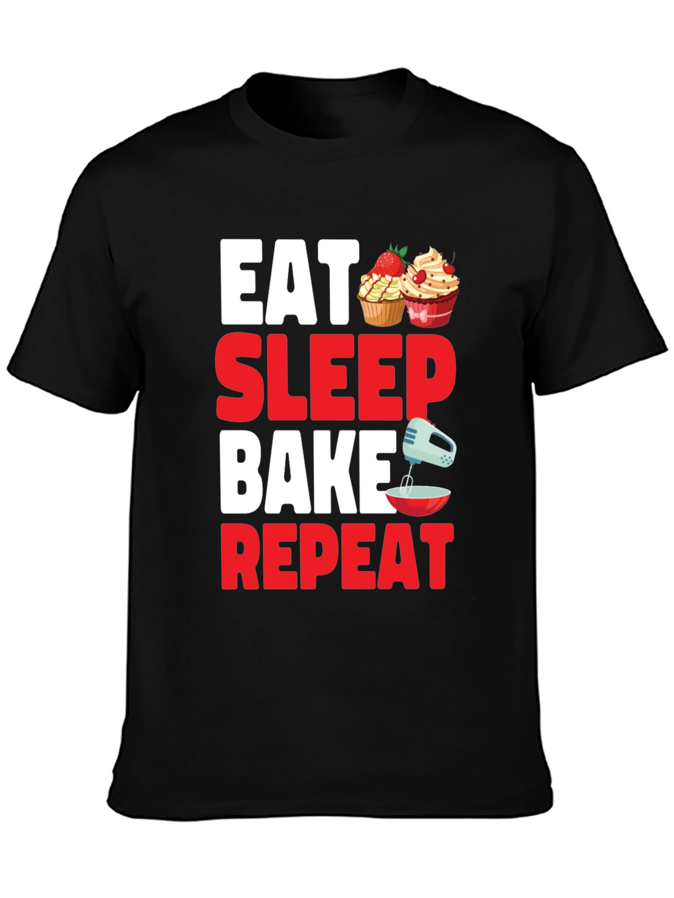 Eat Sleep Bake Repeat Graphic Tee