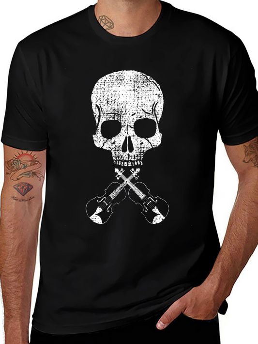 Skull & Crossed Violins Graphic Tee