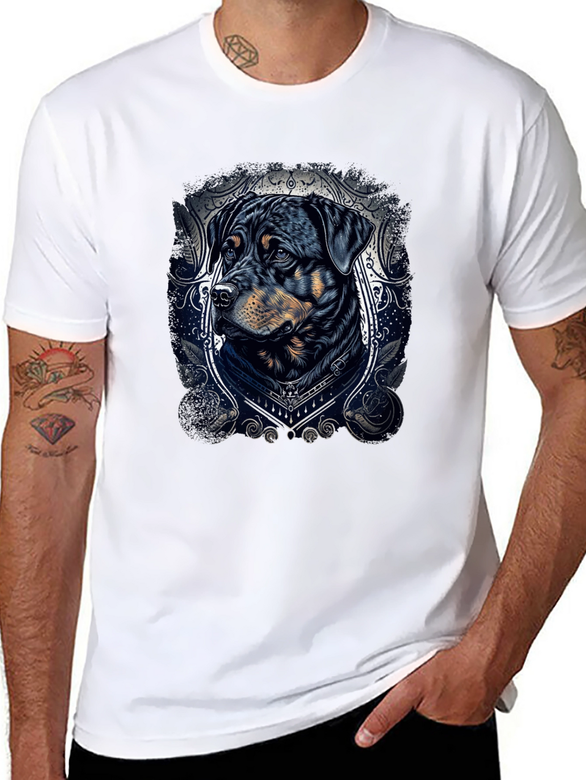 Rottweiler Dog Graphic Tee - Stylish Black T-Shirt