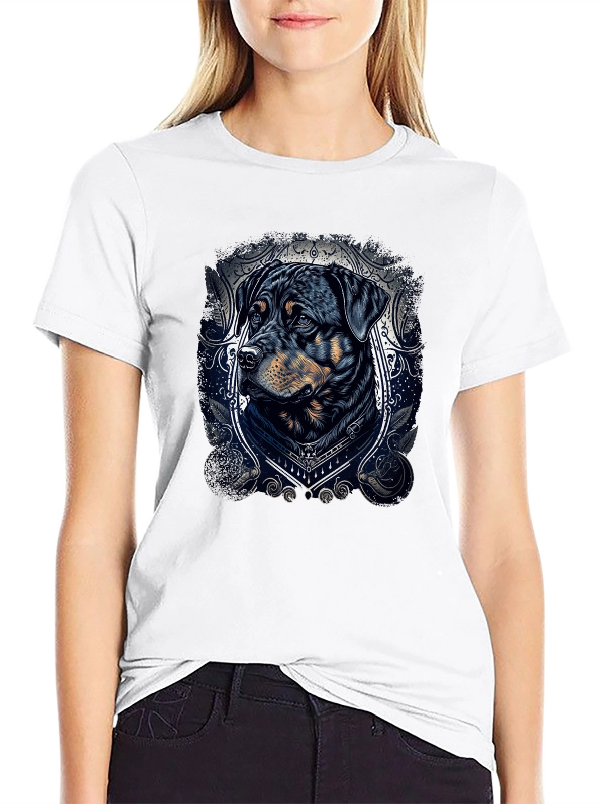 Rottweiler Dog Graphic Tee - Stylish Black T-Shirt