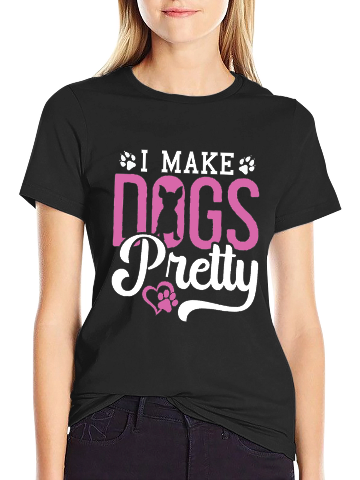 I Make Dogs Pretty Black T-Shirt