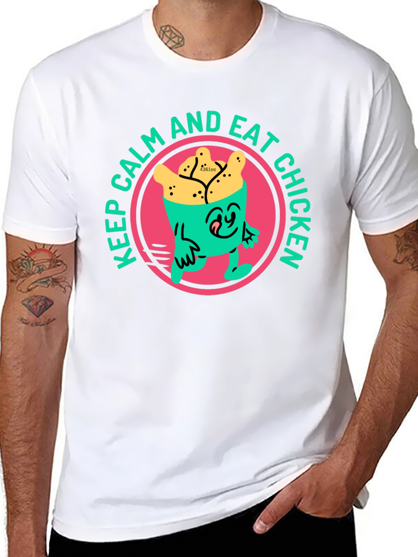 Keep Calm and Eat Chicken T-Shirt Fun Novelty Tee