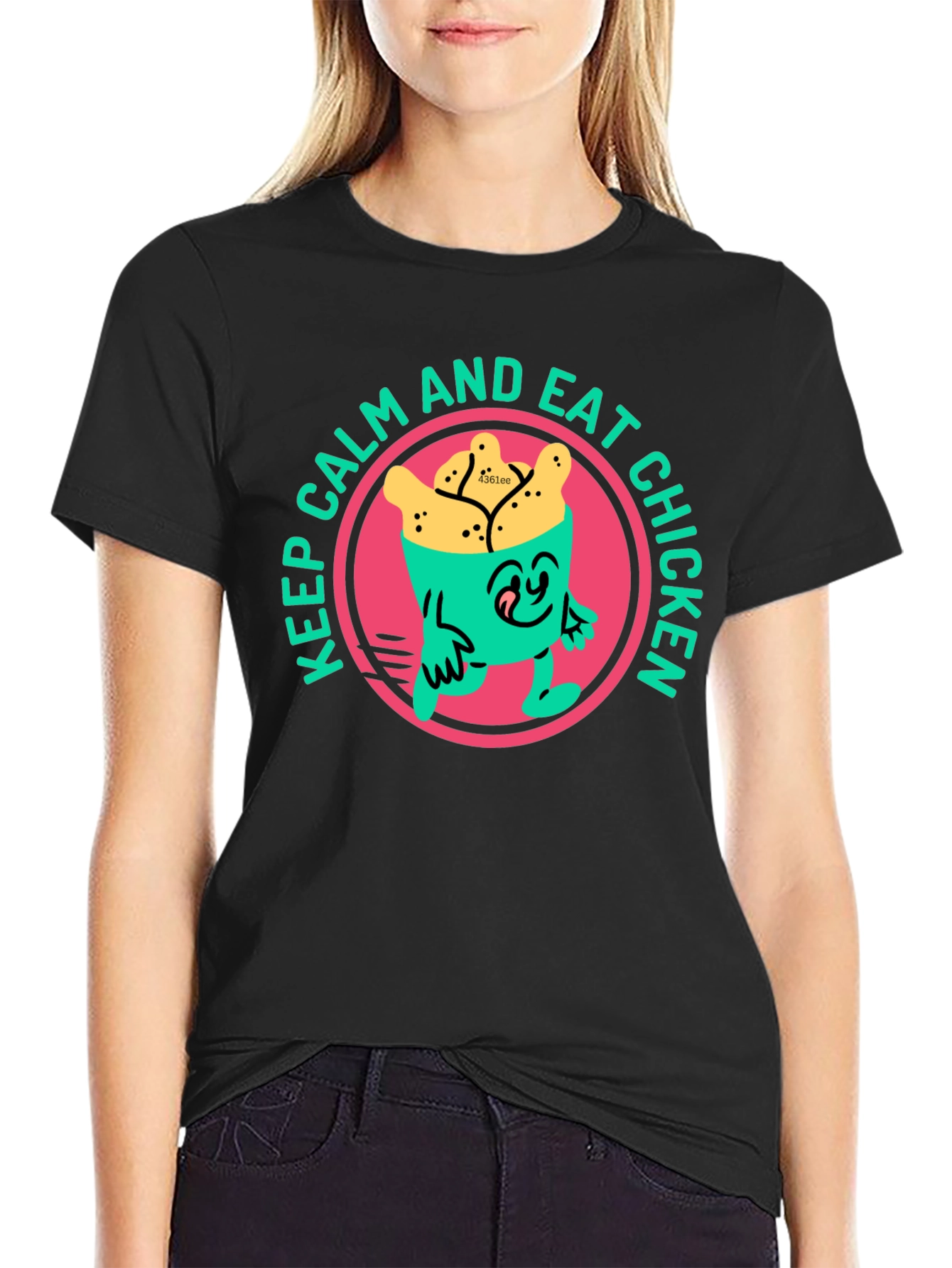 Keep Calm and Eat Chicken T-Shirt Fun Novelty Tee