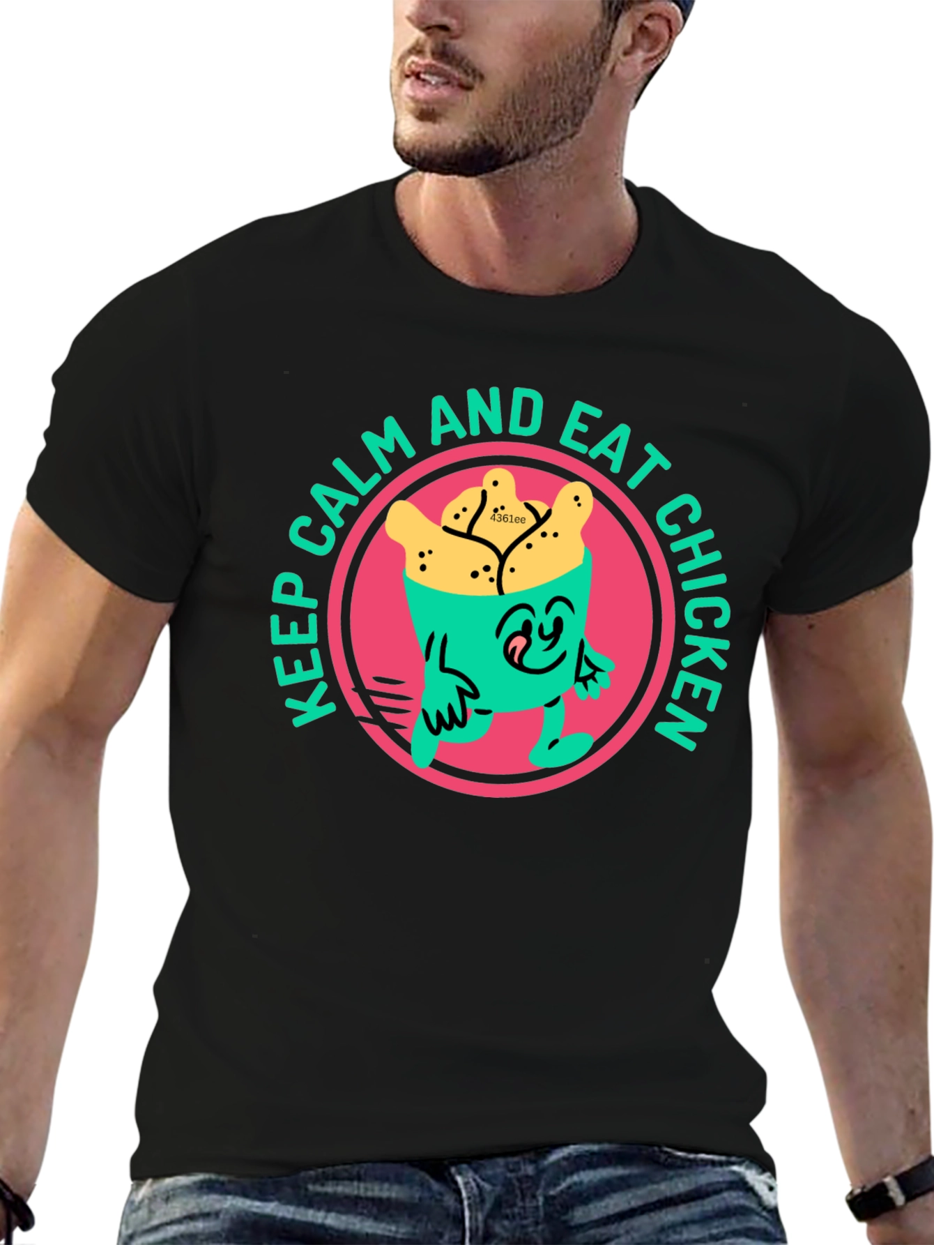 Keep Calm and Eat Chicken T-Shirt Fun Novelty Tee