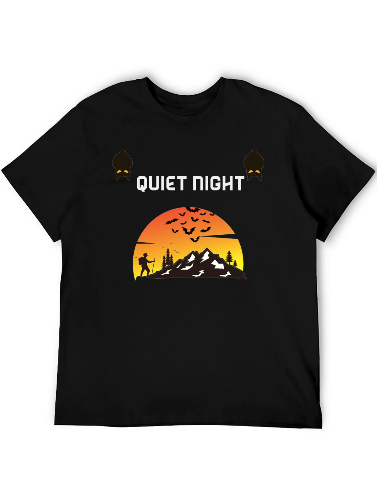 Quiet Night Hiker Mountain Graphic Tee