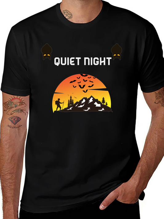 Quiet Night Hiker Mountain Graphic Tee
