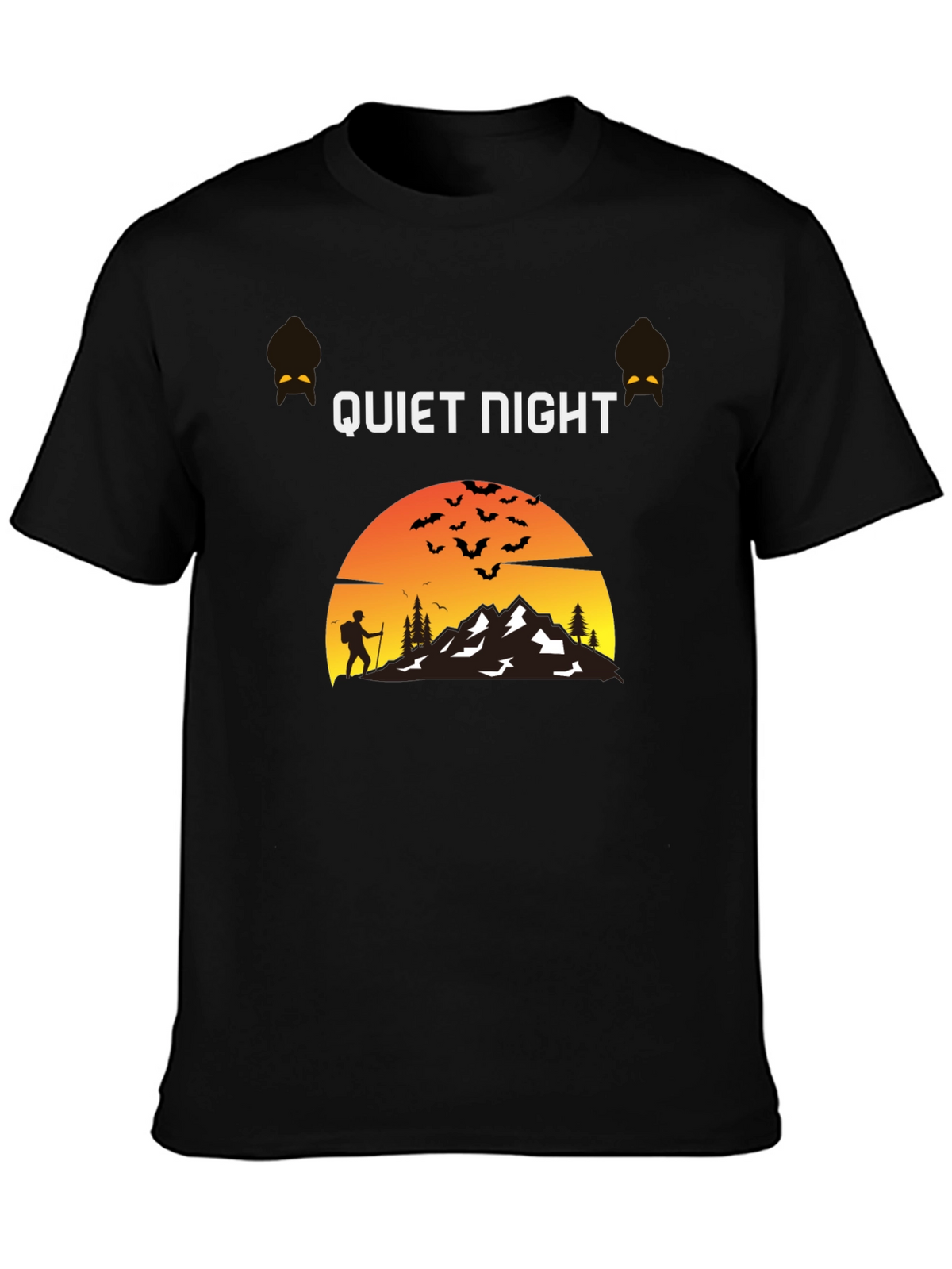 Quiet Night Hiker Mountain Graphic Tee