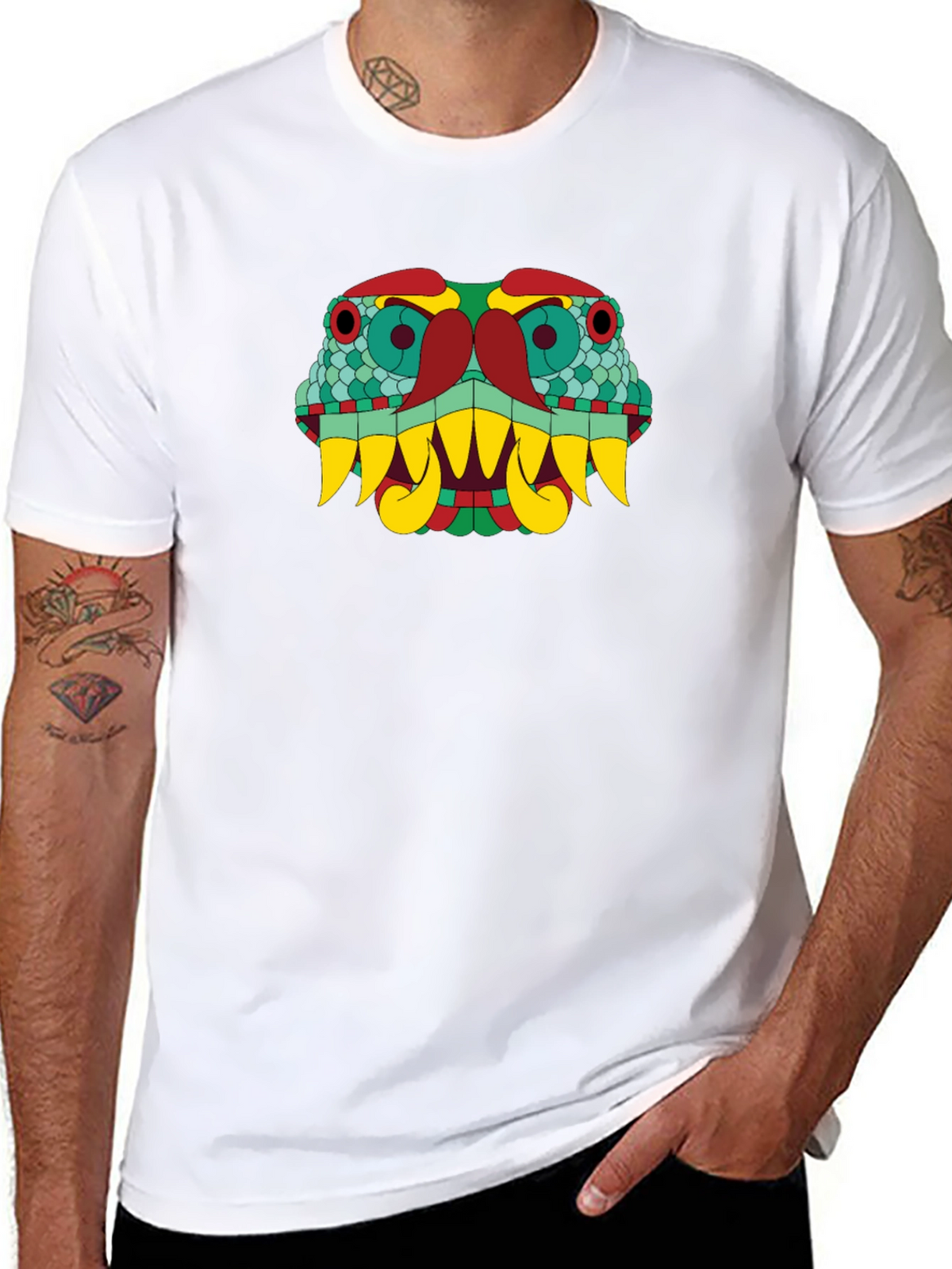 Aztec Serpent Graphic T-Shirt