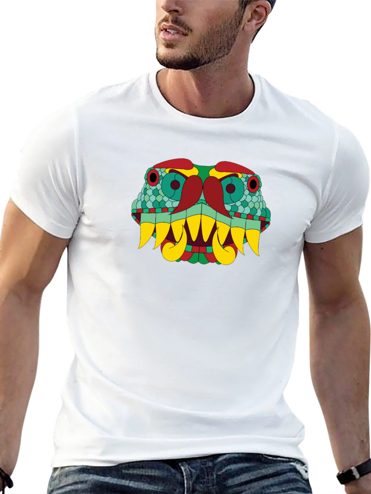 Aztec Serpent Graphic T-Shirt