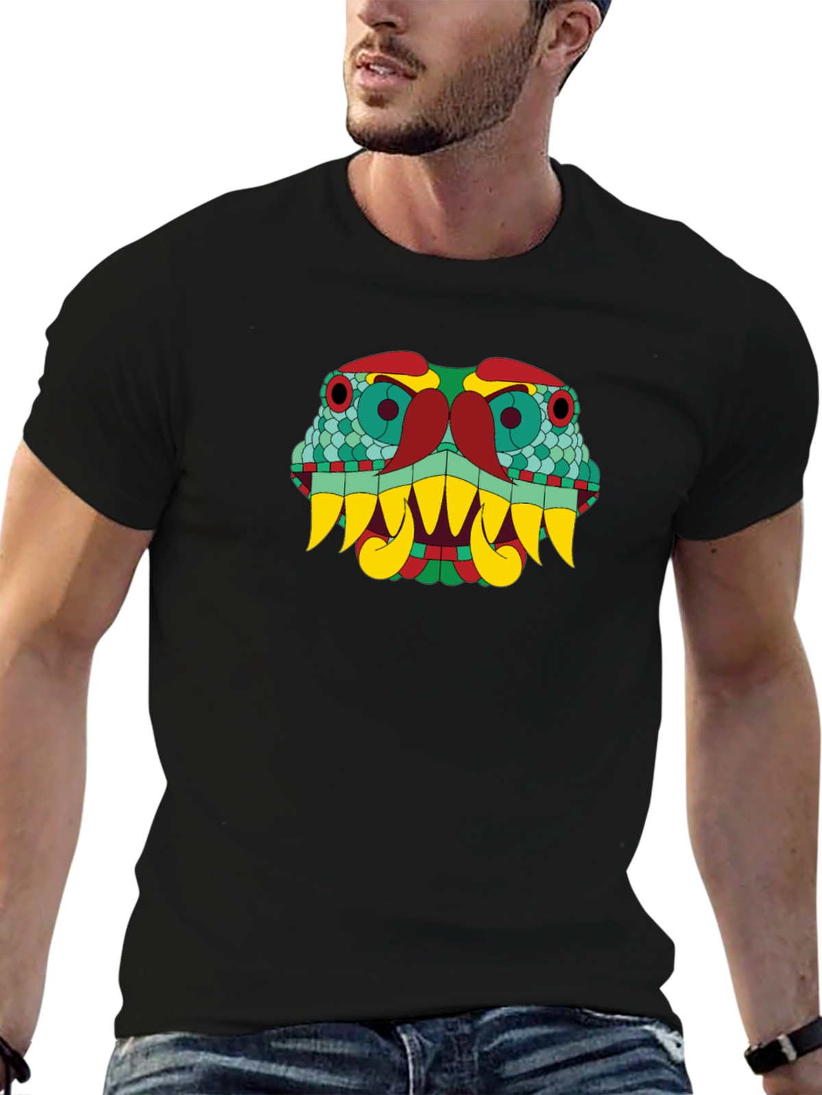 Aztec Serpent Graphic T-Shirt