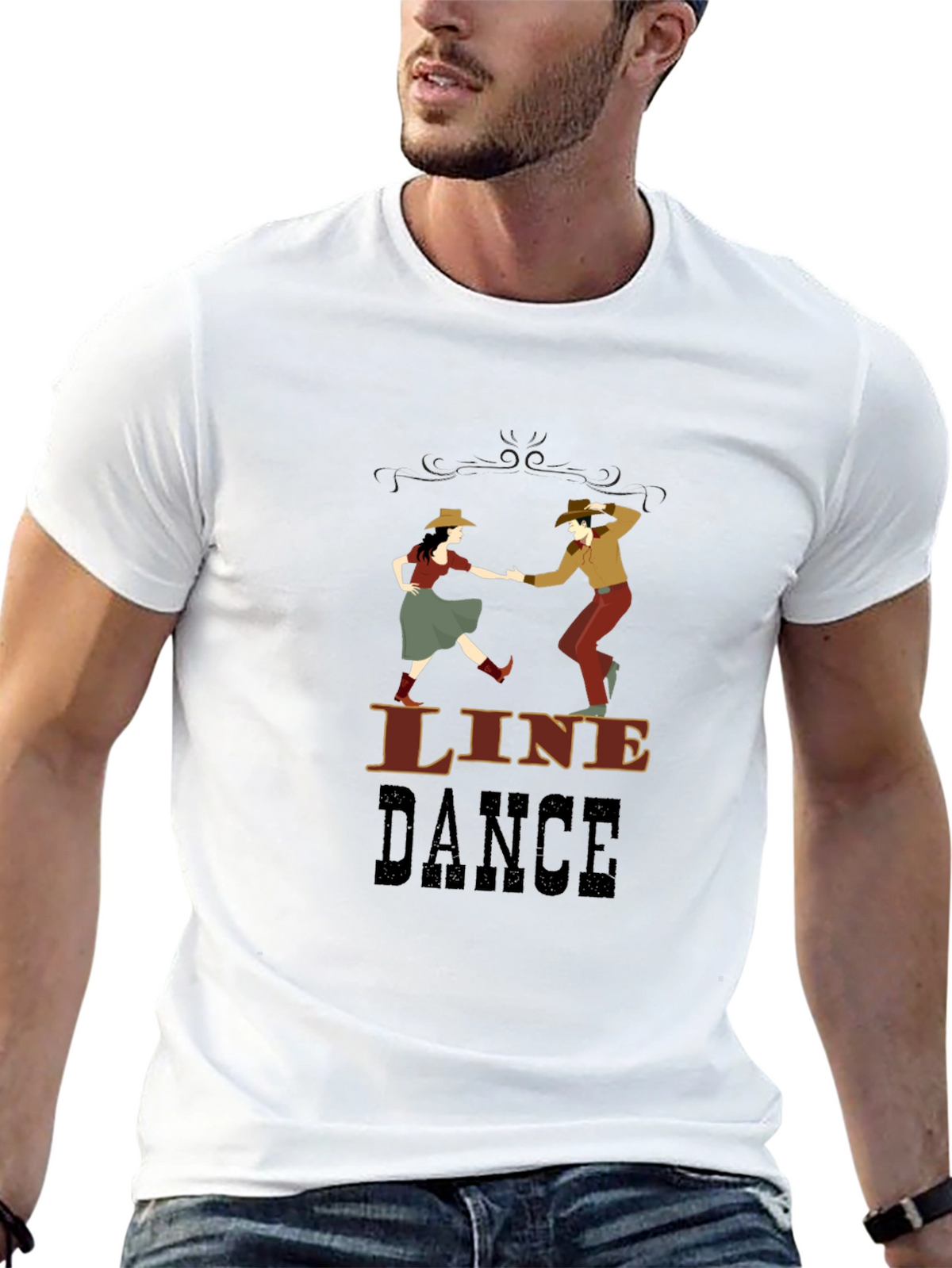 Line Dance Graphic T-Shirt - Western Style Dancing Tee