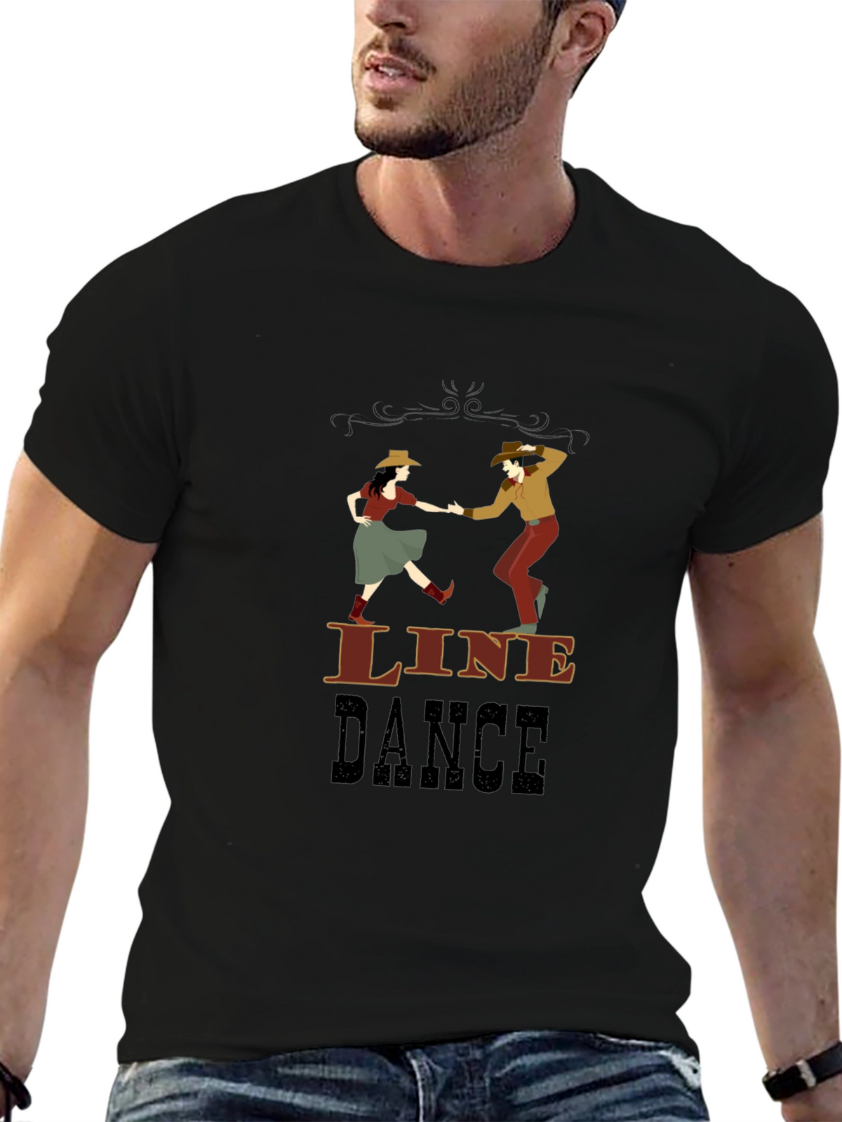 Line Dance Graphic T-Shirt - Western Style Dancing Tee