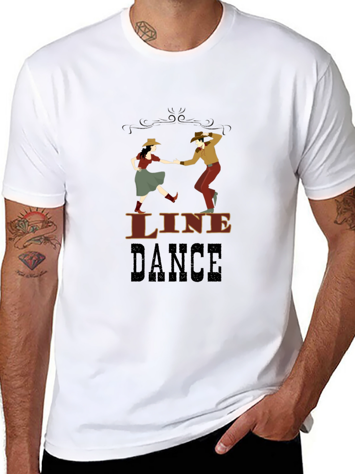 Line Dance Graphic T-Shirt - Western Style Dancing Tee