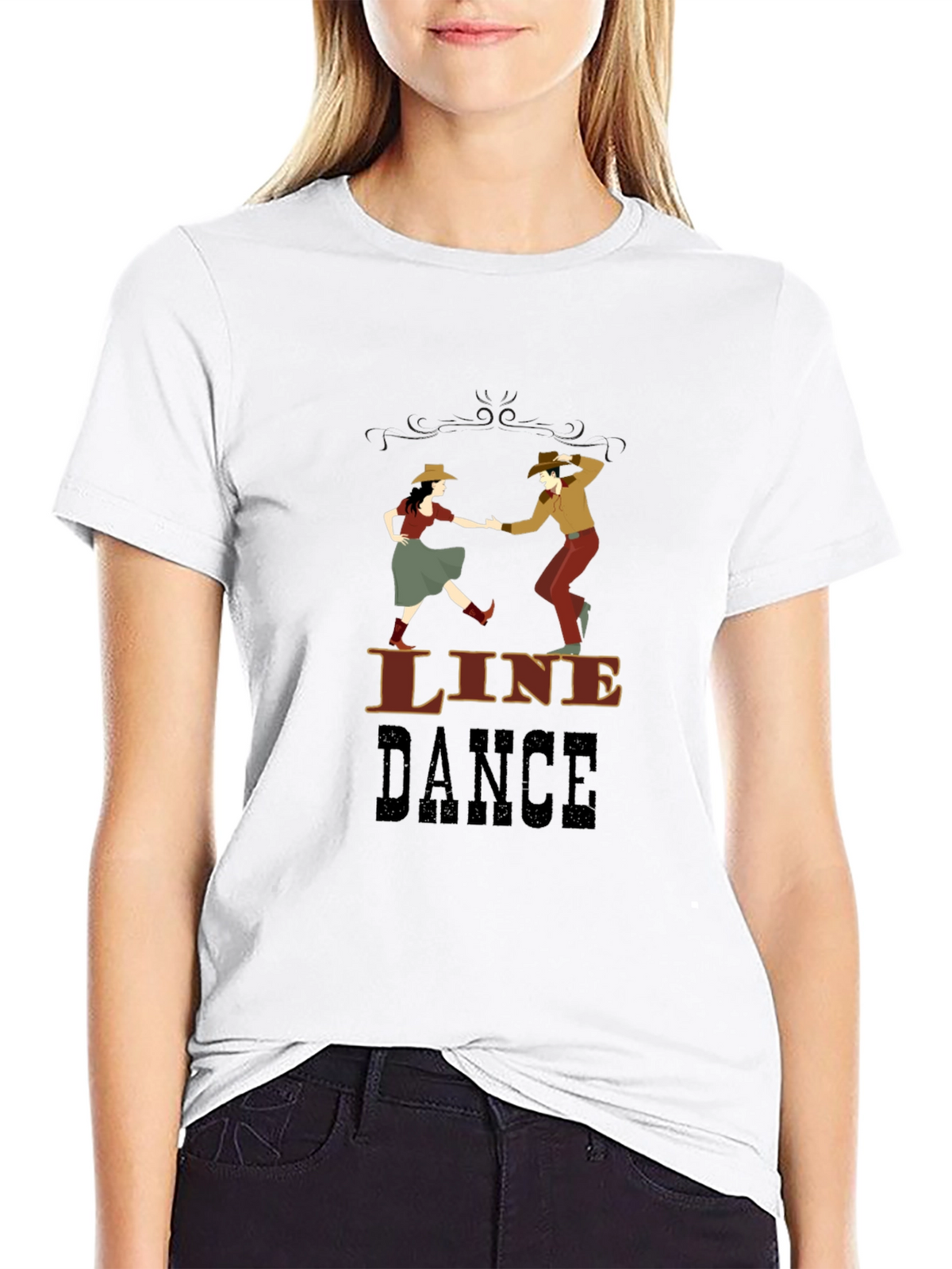 Line Dance Graphic T-Shirt - Western Style Dancing Tee