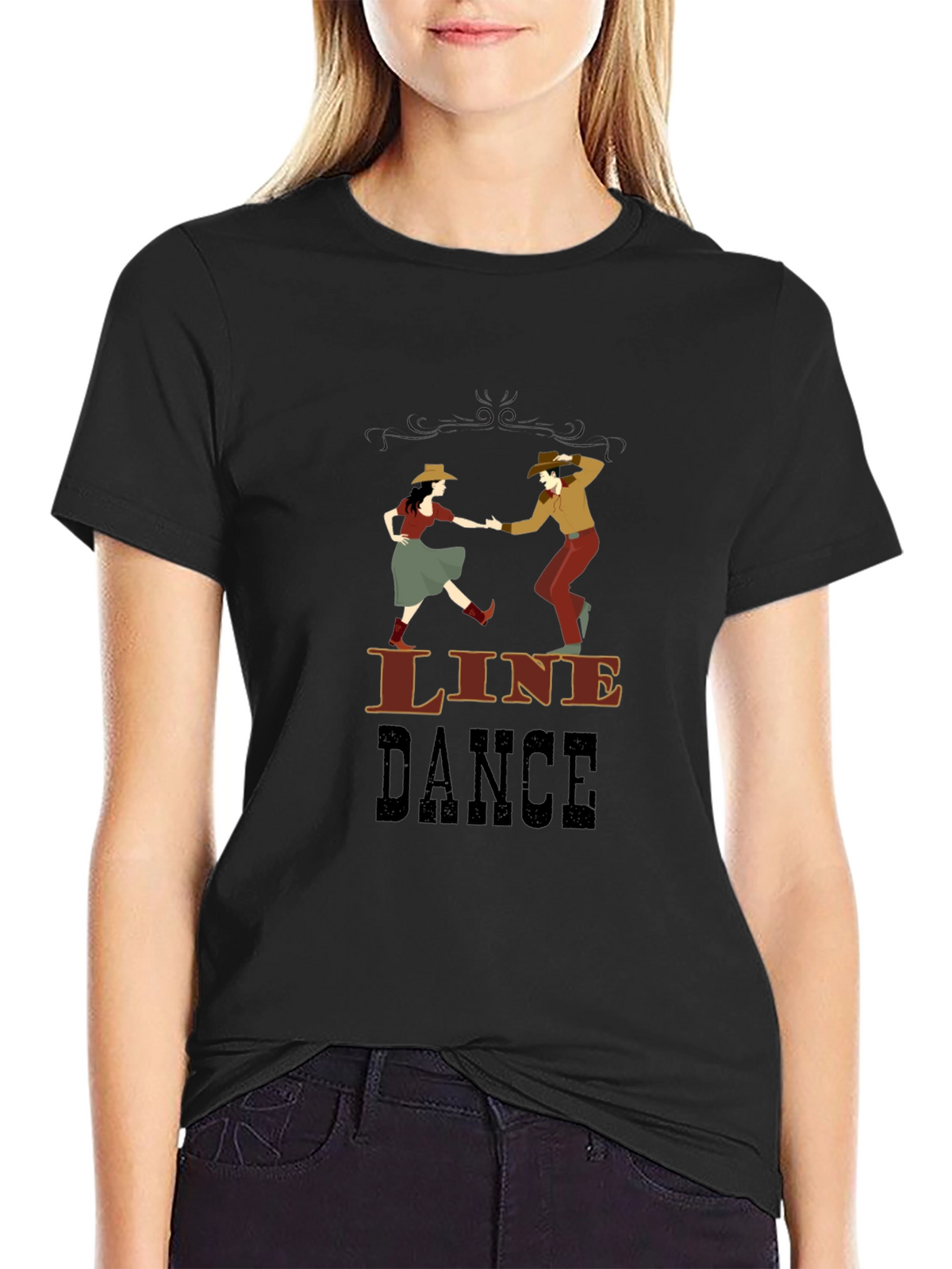 Line Dance Graphic T-Shirt - Western Style Dancing Tee