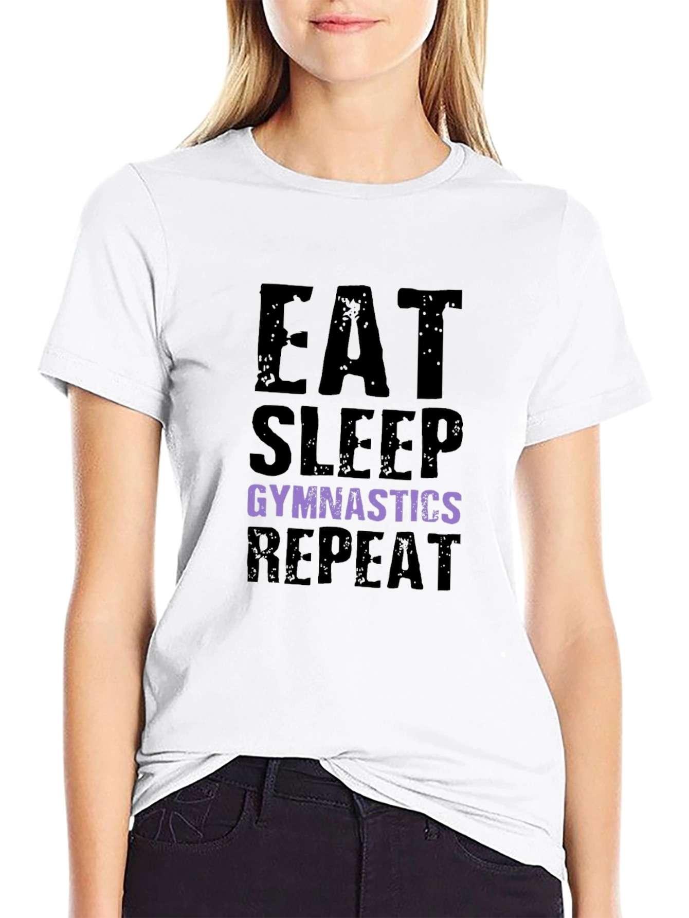 Eat Sleep Gymnastics Repeat Black T-Shirt