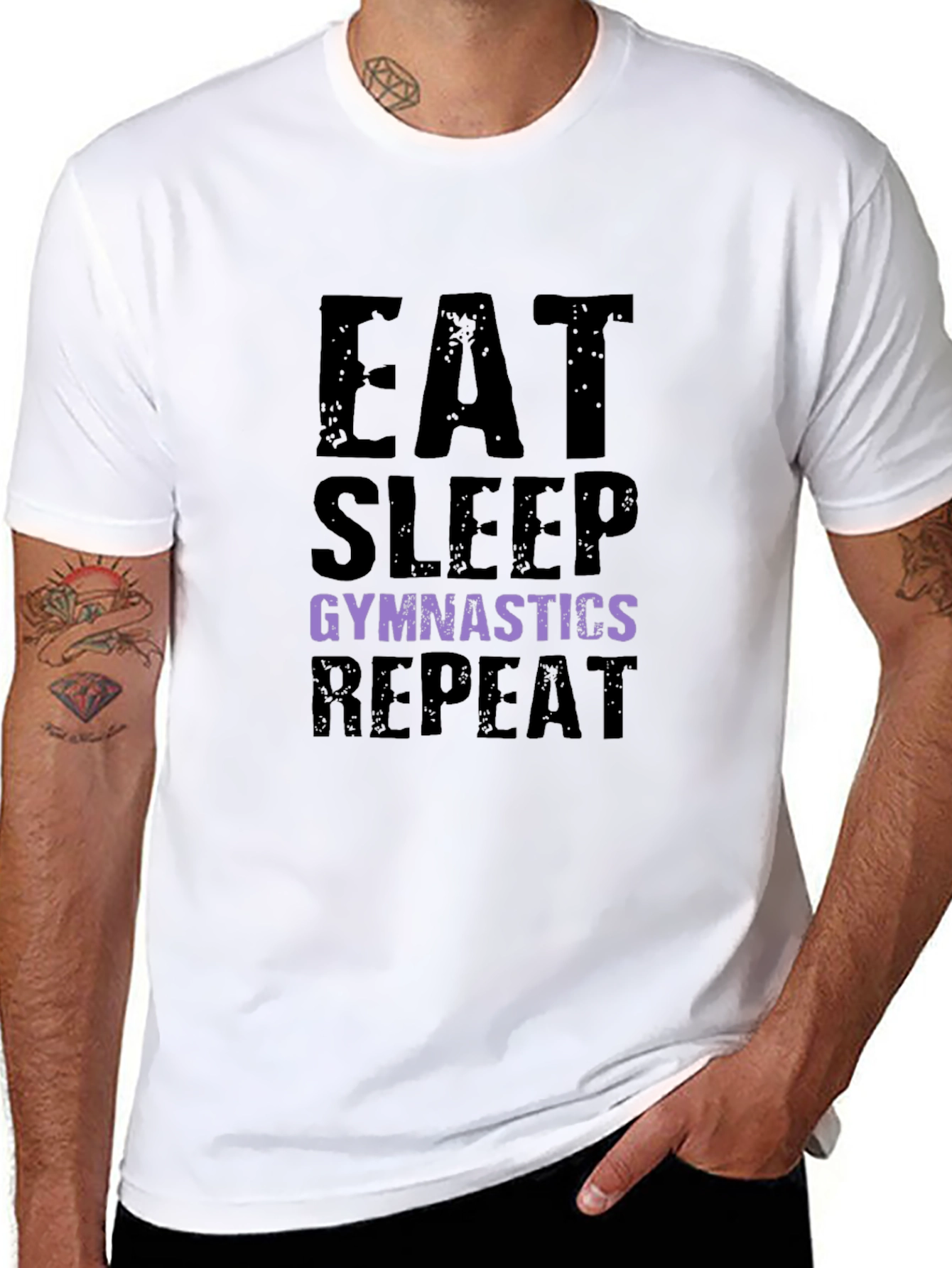 Eat Sleep Gymnastics Repeat Black T-Shirt