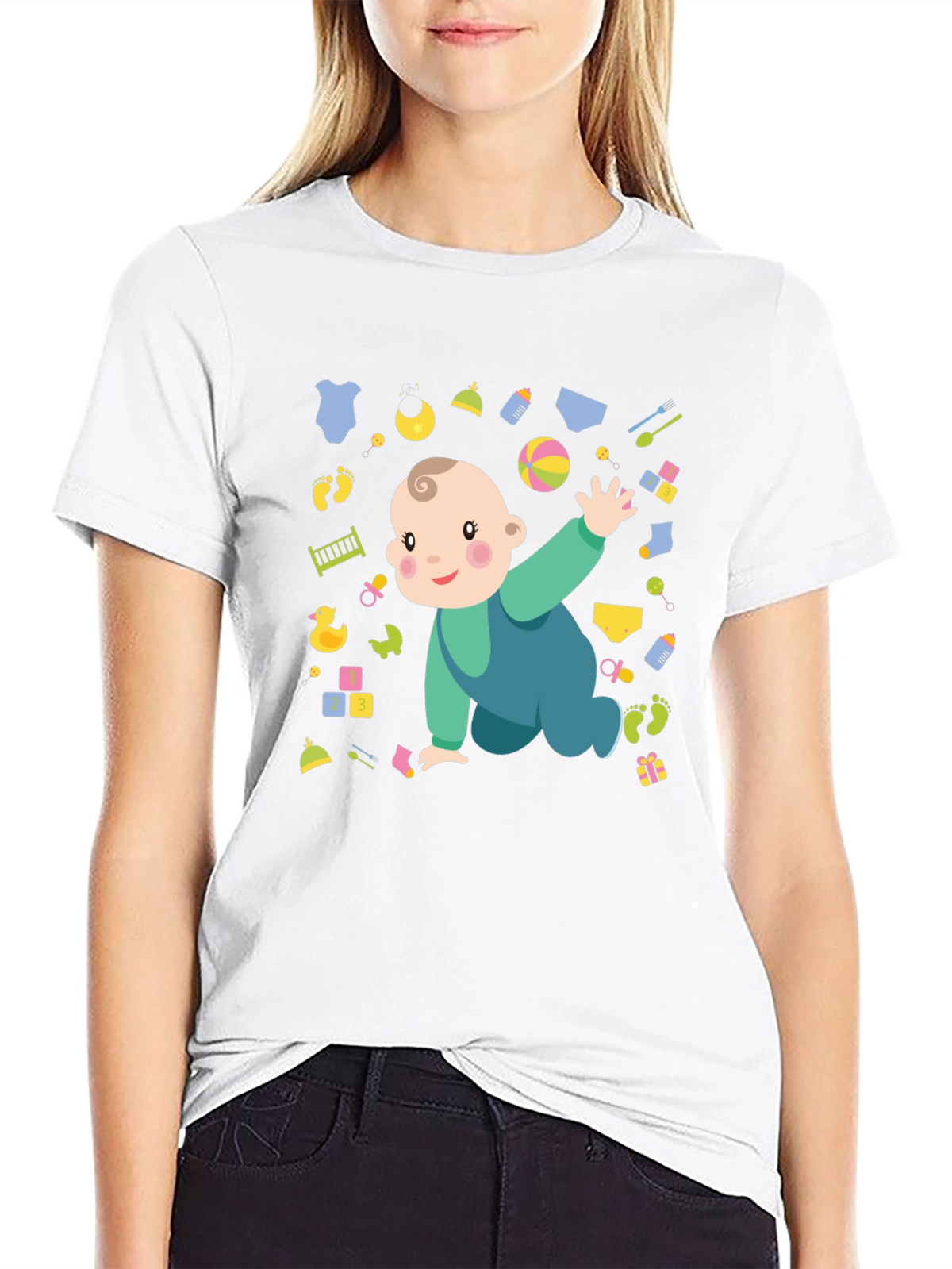 Cute Baby Graphic Print Mens T-Shirt