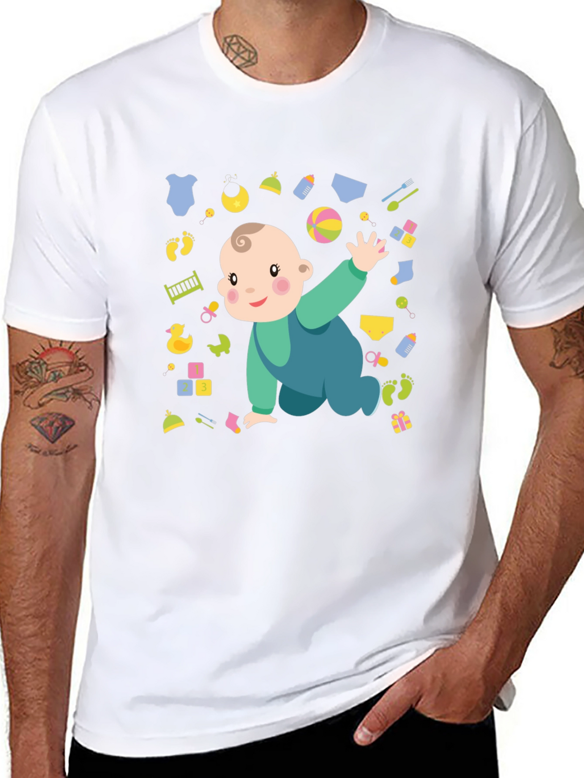 Cute Baby Graphic Print Mens T-Shirt