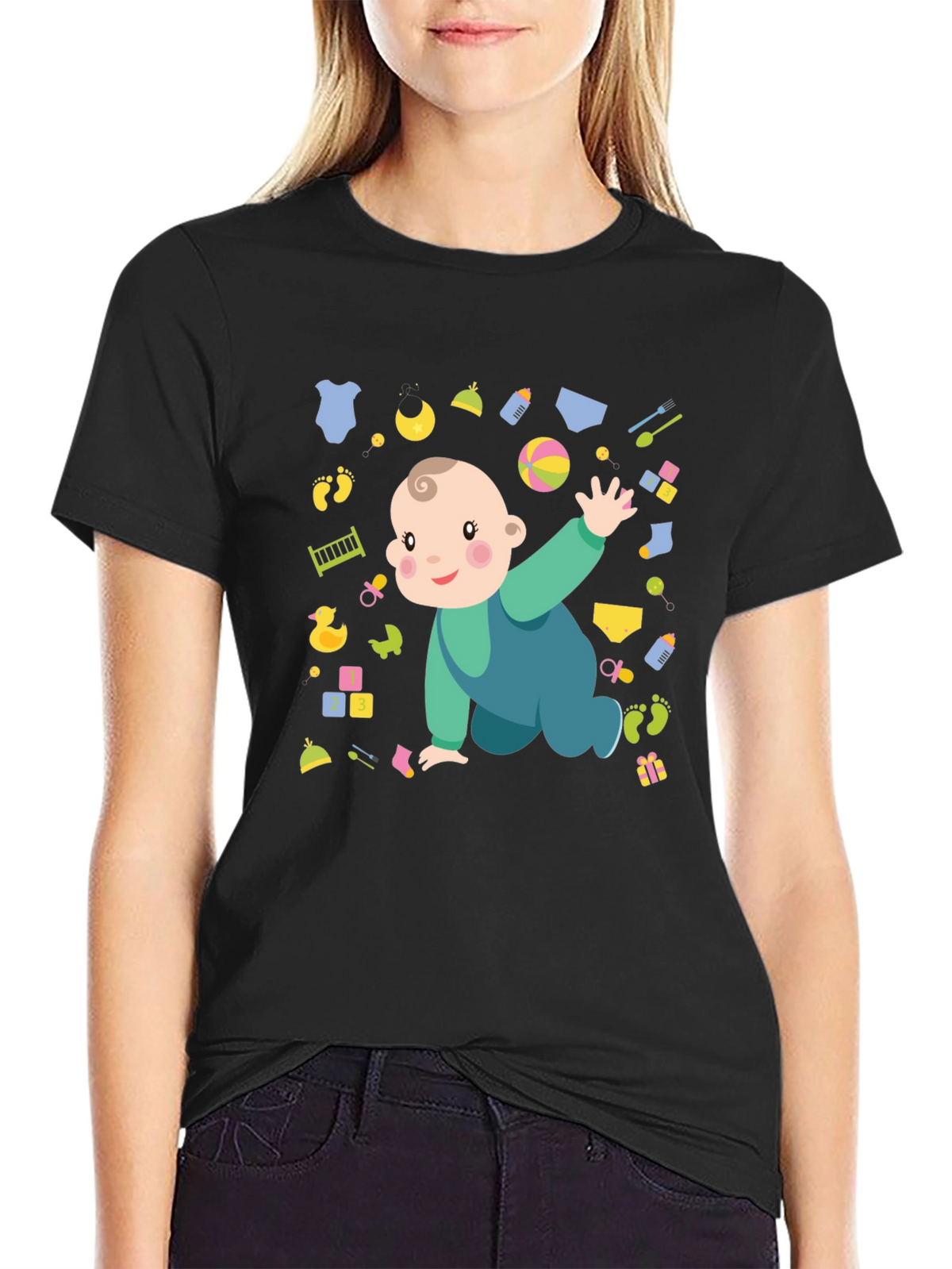 Cute Baby Graphic Print Mens T-Shirt