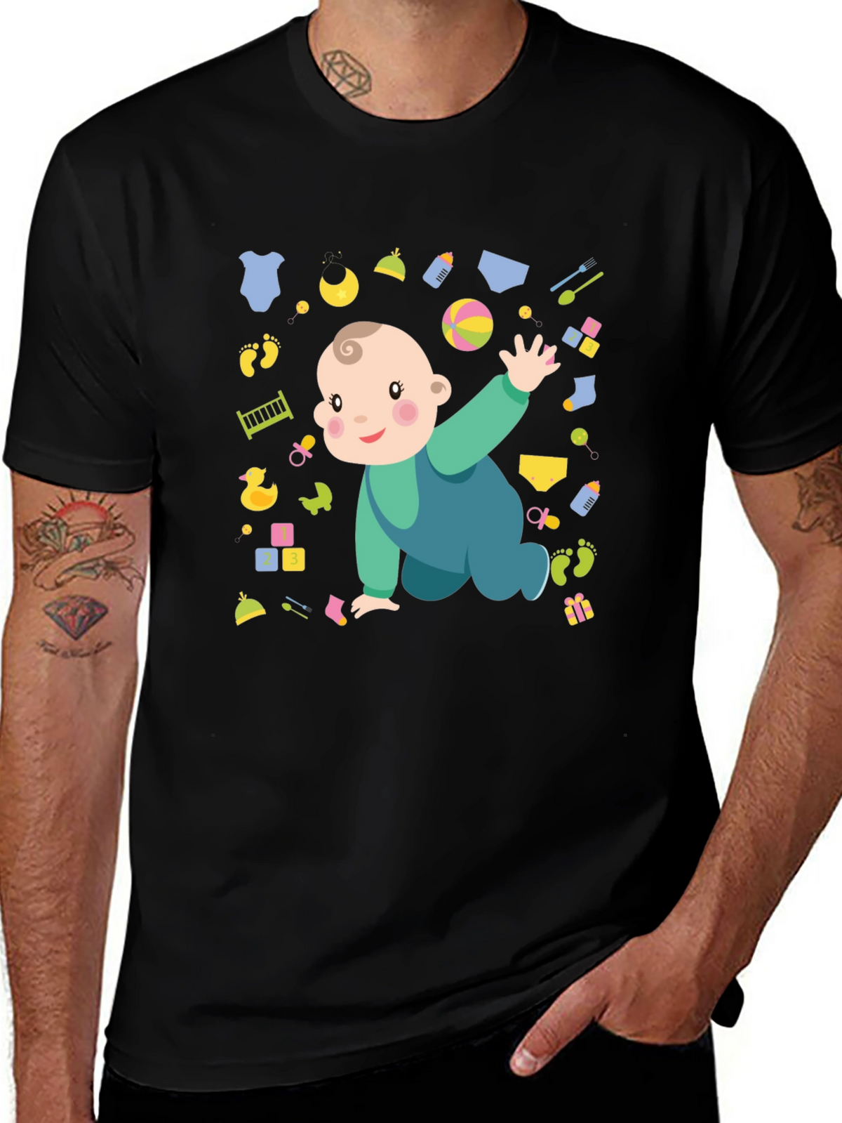 Cute Baby Graphic Print Mens T-Shirt