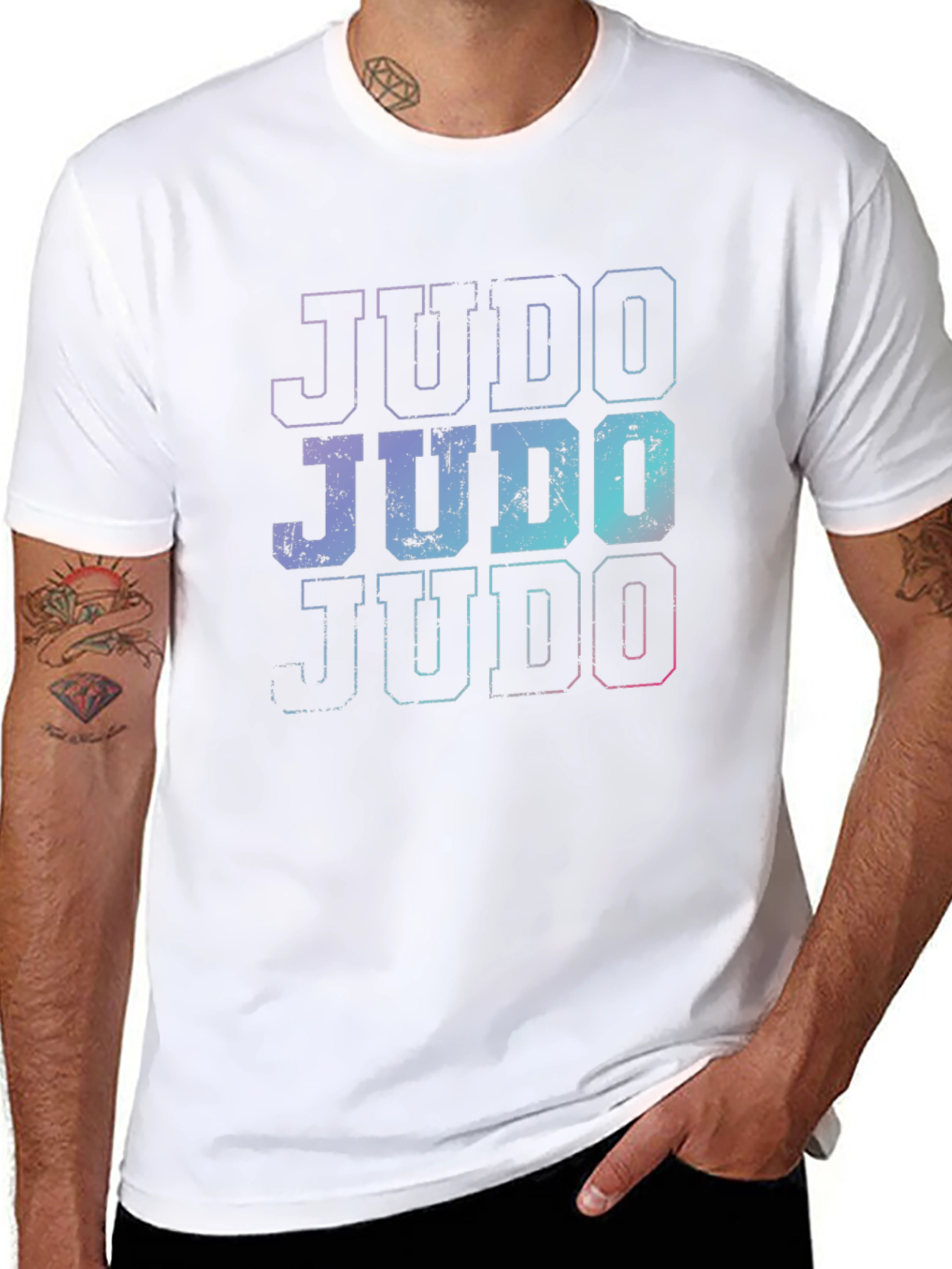 Retro Judo Graphic T-Shirt - Black