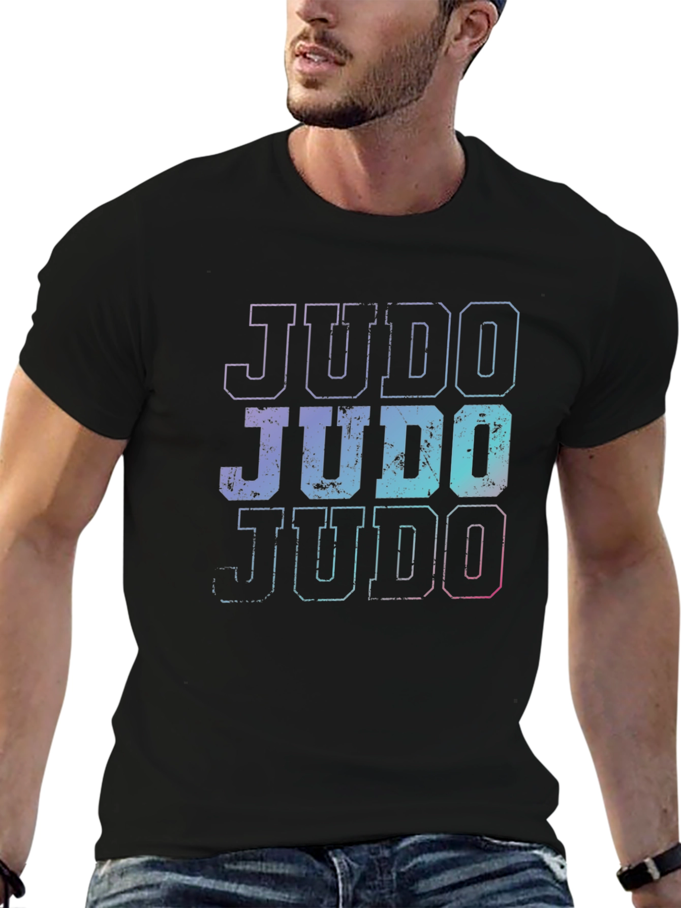 Retro Judo Graphic T-Shirt - Black