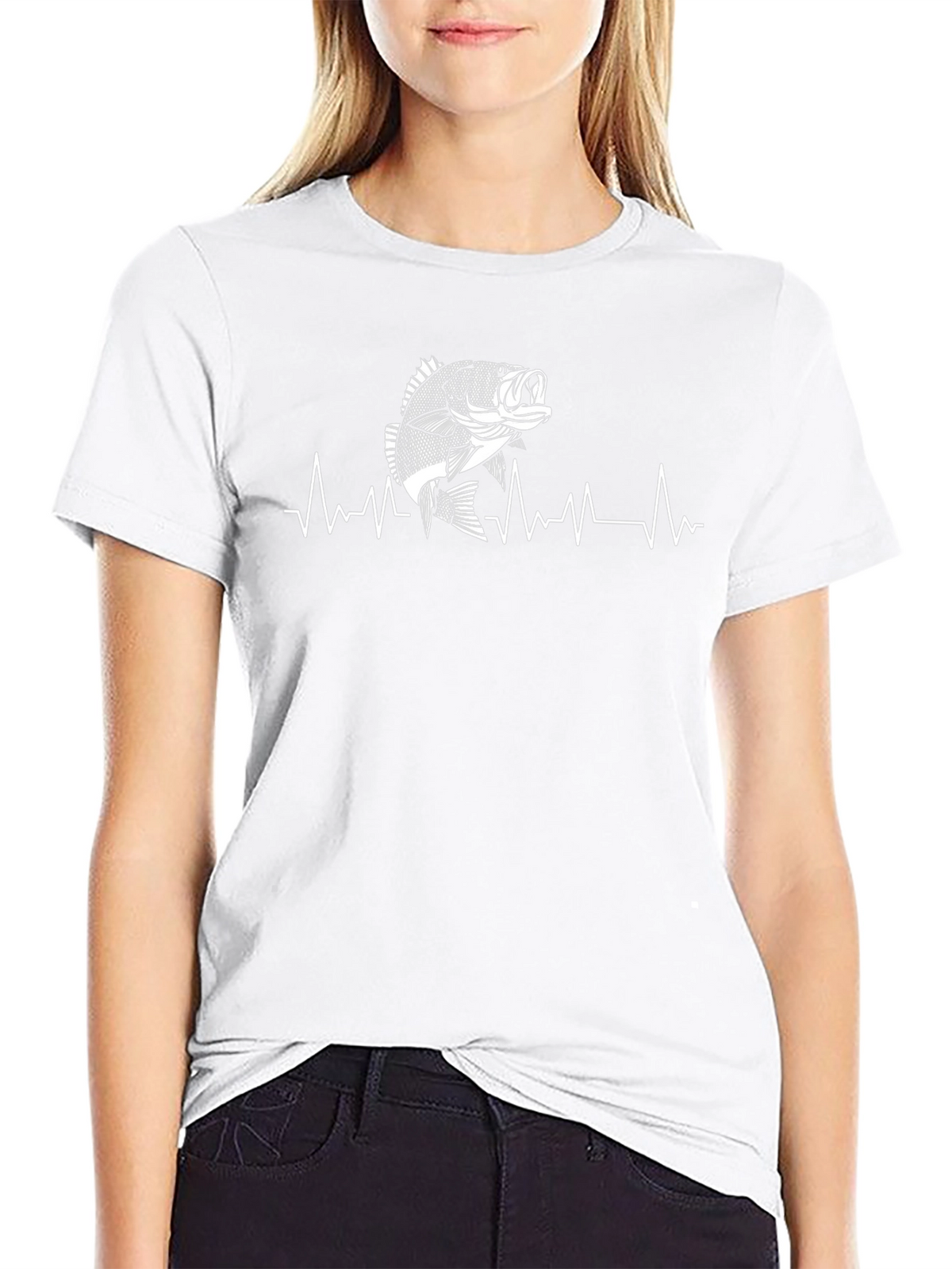 Fishing Heartbeat T-Shirt - Bass Graphic Tee